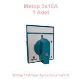 Metop 3X16a Üç Fazlı Trifaze Açıp Kapama Pako Şalter (0-1)