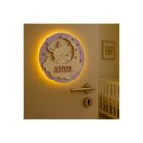 metora İsme Özel LED Işıklı Çocuk Bebek Odası Kapı ve Duvar Süsü - 35 cm MDF Dekoratif Lamba
