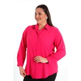 Metpoint Trend42plus Büyük Beden Basic Fuşya Gömlek