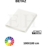 Metrelik Ince Keçe Kumaş Keçe 1 mm Aktivite Keçesi Renkli Keçe 1 Metre (100 cm x 100 Cm) - Beyaz