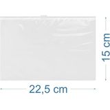 Metro Ambalaj 22,5X15CM Baskısız Şeffaf Buzlu Fermuarlı Poşet - 300 Adet - Mat Şeffaf