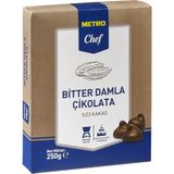 Metro Chef Bitter Damla Çikolata 250 G - Pastacılık ve Tatlılar Için 6'li Avantaj Paketi - 6 Adet