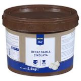 Metro Chef Damla Çikolata 2,5 Kg Beyaz 2'Li Ekonomik Paket