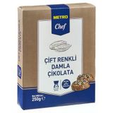 Metro Chef Damla Çikolata 250 G Çift Renk - Pastacılık İçin İdeal 5'Li Avantaj Paketi