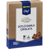 Metro Chef Sütlü Damla Çikolata 250 G Pastacılık Için 4'li Avantaj Paketi - 4 Adet