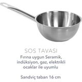 Metro Professional 16CM Çelik Sos Tavası - Metalik Gri