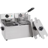 Metro Professional GDF3024 Çift Fritöz 2X4L, Paslanmaz Çelik, 49,4 x 37,8 x 31,3 Cm, 8l, 190°C'YE Kadar Sıcaklık, Çıkarılabilir Kontrol Paneli, Gastro, Gümüş