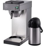 Metro Professional Metro Profesyonel Filtre Kahve Makinesi GCA2101, 2,3l Su Deposu, Pompa Sürahisi (1,9l), Paslanmaz Çelik Filtre, Kuru Çalışma Koruması, Kireç Çözme Işığı, 1900W, Dahil. 100 Kağıt Fil