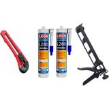 Metroer Silikon(2 Adet) - Maket Bıçağı - Silikon Tabancası Plastik - Kırmızı