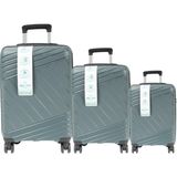 Metropolitan Sdr 102 Pp Valiz Seti - Büyük + Orta + Kabin Boy - Petrol Yeşili - 3' lü Set