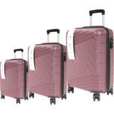 Metropolitan Sdr 102 Pp Valiz Seti - Büyük + Orta + Kabin Boy - Vişne - 3' lü Set