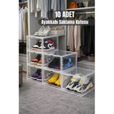 Metsar Home 10’lu Lüx Ayakkabı Kutusu – Kapaklı, İstiflenebilir & Dolap Ayakkabı Organizer Saklama Kutusu
