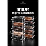 Metsar Home 10’lu Şeffaf Bot-Çizme Saklama Kutusu, İstiflenebilir, Hava Delikli, Ayakkabı Düzenleyici Organizer