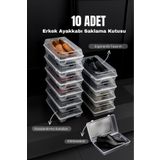 Metsar Home 10’lu Şeffaf Erkek Ayakkabı Saklama Kutusu - Hava Delikli, Istiflenebilir Organizer