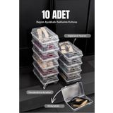 Metsar Home 10’lu Şeffaf Kadın Ayakkabı Saklama Kutusu – Hava Delikli, Istiflenebilir Organizer
