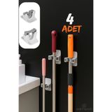 Metsar Home 4 Adet Çok Amaçlı Paspas, Süpürge, Fırça Ve Mob Askısı-Sap Tutucu Mutfak Ve Banyo Askısı