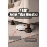 Metsar Home 4 Adet Koltuk Ayağı Yükseltici Robot Süpürge Uyumlu Titreşim Önleyici Yatak Yükseltme Aparatı