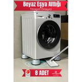 Metsar Home Beyaz Eşya Altlığı Ayağı 8 Adet Çamaşır Bulaşık Makinası Buzdolabı Yükseltici Titreşim Önleyici