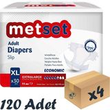 Metset Bel Bantlı Ekonomik 5.5 Damla XLarge 120 Adet Yetişkin Hasta Bezi