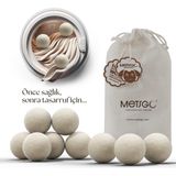 METSGO Metsgo ( 9 Adet ) Yün Kurutma Topu - Doğal Yumuşatıcı - Kırışık Giderici - Kurutma Makinesi Için