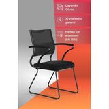 METTA Ergolife Sit Air Bekleme Koltuğu | Bel Destekli, Fileli, Siyah, Toplantı Sandalyesi -572.60.1.6A5
