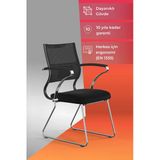Metta Ergolife Sit Air Ergonomik Bekleme Koltuğu | Krom Ayaklı, Bel Destekli, Fileli, Toplantı Sandalyesi -572.5F.1.6A4
