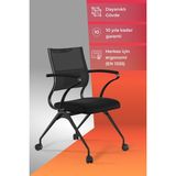Metta Ergolife Sit Air Ofis Koltuğu | Tekerlekli, Bel Destekli, Fileli, Siyah, Bilgisayar Sandalyesi -572.60.1.682