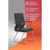 Metta Ergolife Sit Well Ergonomik Deri Bekleme Koltuğu/Toplantı Sandalyesi - 326.5D.1.6A4 Siyah