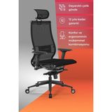 Metta Samurai Ergonomik Fileli Yönetici Koltuğu / Ofis Sandalyesi - 30.3.15.aa Siyah