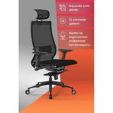 Metta Samurai Ergonomik Koltuk | Bel Destekli, Tekerlekli, Krom Ayaklı, Boyun Destekli Ofis Koltuğu - 30.3.15.2
