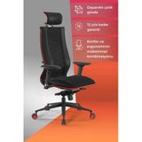 Metta Samurai Red Ergonomik Fileli Ve Deri Oyuncu / Ofis Koltuğu - 2E2.3.7.f