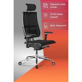 Metta Yoga 4DF Ergonomik Fileli Ofis Sandalyesi / Yönetici Koltuğu - Ab.f.15.13A Siyah