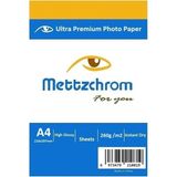 Mettzchrom A4 260G Parlak Fotoğraf Kağıdı 100'LÜ Epson Hp Canon Uyumlu Yüksek Kalite