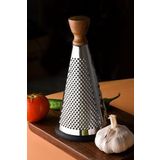 Meturas Ahşap Saplı Modern Paslanmaz Çelik Koni Rende 24 x 12 cm