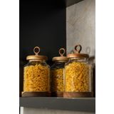 Meturas Akasya 3'lü Cam Kavanoz Saklama Ve Baharat Seti 1100 Ml 21 x 11.5 Cm