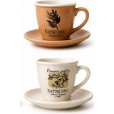 Meturas Art 2’li Kahve Fincan Takımı 90 cc Seramik Espresso Fincanı Seti - Bej