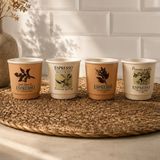 Meturas Art 4’lü Espresso Bardağı 90 cc Seramik Kahve Fincanı Seti - Bej - Mint - 90 ml