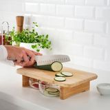 Meturas Ayaklı Bambu Kesim Panosu Dayanıklı | 34 x 22 x 9 cm | Doğal Ahşap Servis ve Sunum Tahtası