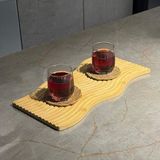 Meturas Bambu Çizgili Dikdörtgen Sunumluk 39x17 cm Servis Tahtası | Çok Amaçlı Doğal Bambu Tabak | Kahvaltı, Peynir, Meze, Tatlı Sunumları | Dekoratif & Dayanıklı Servis Altlığı