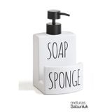 Meturas Banyo Mutfak Sıvı Katı Sabunluk Beyaz Dekoratif Ve Şık Tasarım Mutfak Sabunluğu 10*10*17,5 cm 500 ml
