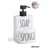 Meturas Banyo Mutfak Sıvı Katı Sabunluk Beyaz Dekoratif Ve Şık Tasarım Mutfak Sabunluğu