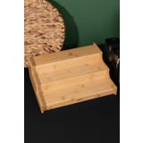 Meturas Doğal Bambu 3 Katlı Baharatlık Ve Raf Düzenleyici Dolap Içi Organizer Stand 26 x 26 Cm