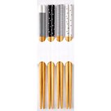 Meturas Doğal Bambu Yemek Çubuk - 23 cm Japon Kore Tarzı Yeniden Kullanılabilir Chopstick Seti - Siyah
