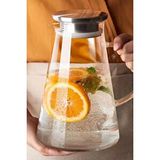 Meturas Isıya Dayanıklı Borosilikat Cam Sürahi 1800ml Metal Süzgeçli Kapaklı, Şeffaf, Hafif Ve Dayanıklı