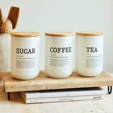 Meturas Mutfak 3 Lü Bambu Kapaklı Beyaz Cam Çay Şeker Kahve Saklama Kavanoz Takımı Baharatlık Düzenleme Beyaz 800 ML * 3