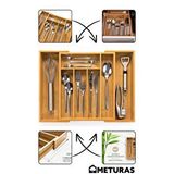 Meturas Mutfak Bambu Ayarlanabilir Çekmece Içi Ölçü Ayarlı Kaşıklık 5-7 Bölmeli Ahşap