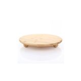 Meturas Yuvarlak Bambu Sunum Tahtası, 26 cm, Misket Ayaklı, Dekoratif