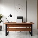 Meva A Ofis Çalışma Masası 180CM*90CM Metal Ayaklı Barok MEV01-BA - Barok - Antrasit