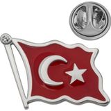 Mevafa 925 Ayar Gümüş Türk Bayrağı Rozet