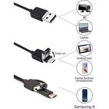 Mevafa Endoskop 3 In 1 Yılan Kamera USB Micro USB Type-C 5m Sert Kablo